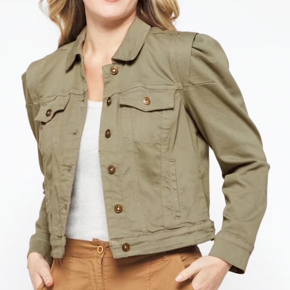 1. State Green Jean Jacket Classic Design, Size L